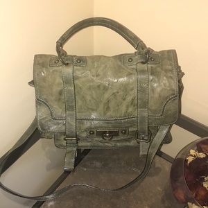 Authentic Green Leather FRYE Cameron Satchel Bag